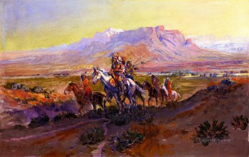 Indios americanos Painting - El sendero bifurcado 1903 Charles Marion Russell Indios Americanos